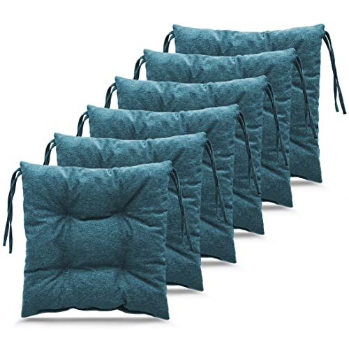 MG Design 6er-Set Stuhlkissen 40x40 cm blau - Stuhlkissen mit Bändern, Steppkissen, Bodenkissen - Sitzkissen für Gartenstuhl, für Indoor und Outdoor, Outdoor Stuhlauflage als Stuhl Kissen MG Design 6er-Set Stuhlkissen 40x40 cm blau - Stuhlkissen mit Bändern, Steppkissen, Bodenkissen - Sitzkissen für Gartenstuhl, für Indoor und Outdoor, Outdoor Stuhlauflage als Stuhl Kissen von MG Design