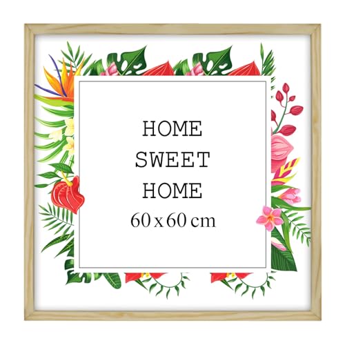MG Design Bilderrahmen 60 x 60 cm - Farbe Natur, aus Holz, mit Acrylglas - zum vertikalen oder horizontalen Aufhängen, ohne Hintergrund, für Fotos, Poster, Puzzles MG Design Bilderrahmen 60 x 60 cm - Farbe Natur, aus Holz, mit Acrylglas - zum vertikalen oder horizontalen Aufhängen, ohne Hintergrund, für Fotos, Poster, Puzzles von MG Design