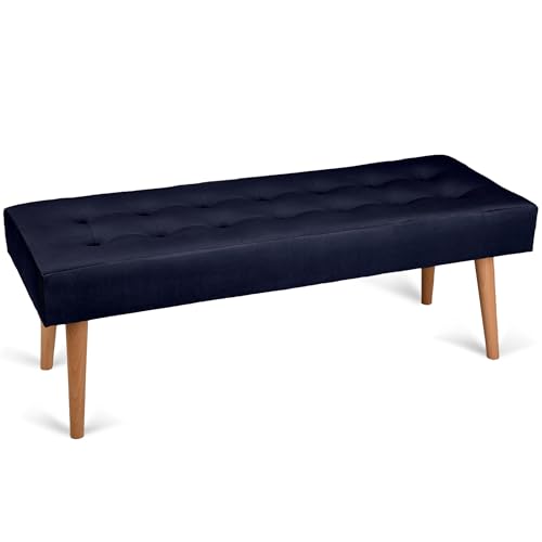 MG Design Elegante Bank im modernen Stil Sitzbank mit aufwendiger Knopfheftung - Polsterbank 45x120 cm in dunkelblau MG Design Elegante Bank im modernen Stil Sitzbank mit aufwendiger Knopfheftung - Polsterbank 45x120 cm in dunkelblau von MG Design