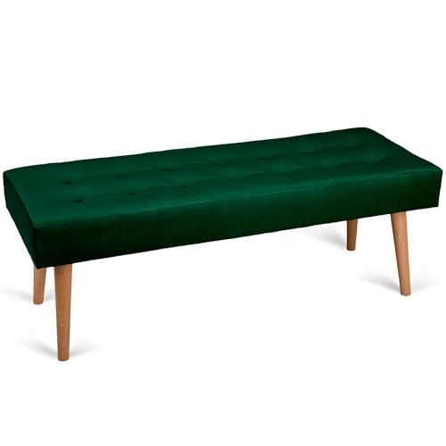 Elegante Bank im modernen Stil Sitzbank mit aufwendiger Knopfheftung - Polsterbank 45x120 cm in dunkelgrün Elegante Bank im modernen Stil Sitzbank mit aufwendiger Knopfheftung - Polsterbank 45x120 cm in dunkelgrün von MG Design