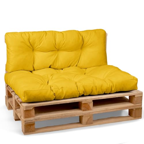 MG Design Palettenkissen Set für Europalette - 2-teilig (80×120 + 40×120 cm) - Outdoor Sitzkissen & Rückenlehne - Dicker Stoff, weiche Füllung, wetterfest von MG Design