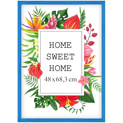 Mg Design Bilderrahmen 48x68,3 cm - Farbe Blau, aus Holz, mit Acrylglas - zum vertikalen oder horizontalen Aufhängen/Aufstellen, für Fotos, Poster, Puzzles Mg Design Bilderrahmen 48x68,3 cm - Farbe Blau, aus Holz, mit Acrylglas - zum vertikalen oder horizontalen Aufhängen/Aufstellen, für Fotos, Poster, Puzzles von MG Design