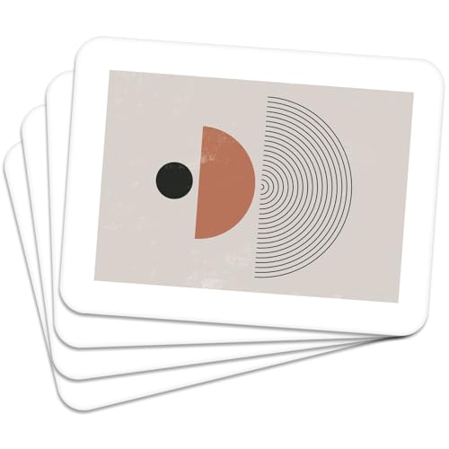 Tischset 4 Stück 40×30 cm - Abstract Geometry 3 Abwaschbare Platzdeckchen mit Korkrückseite (hitzebeständig bis 100 °C, rutschfest) für Küche, Esszimmer, Wohnzimmer, Kinderzimmer & Büro von MG Design