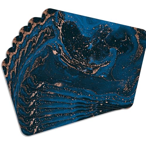 Tischset Satz mit 6 Stück 40x30 cm Magma Blue 2 Tischuntersetzer Abwaschbar - Hitzebeständige Korkrückseite hält Temperaturen von 100°C Stand, verrutscht Nicht - Platzdeckchen für Die Küche Tischset Satz mit 6 Stück 40x30 cm Magma Blue 2 Tischuntersetzer Abwaschbar - Hitzebeständige Korkrückseite hält Temperaturen von 100°C Stand, verrutscht Nicht - Platzdeckchen für Die Küche von MG Design