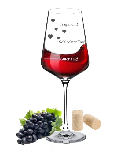 MG-Laserdesign Leonardo Puccini Weinglas - Schlechter Tag Guter Tag - Frag nicht! - 560ml - Geburtstagsgeschenk - Lustiges Geschenk - Originelles Geschenk - Stimmungsglas (Glas 1) von MG-Laserdesign