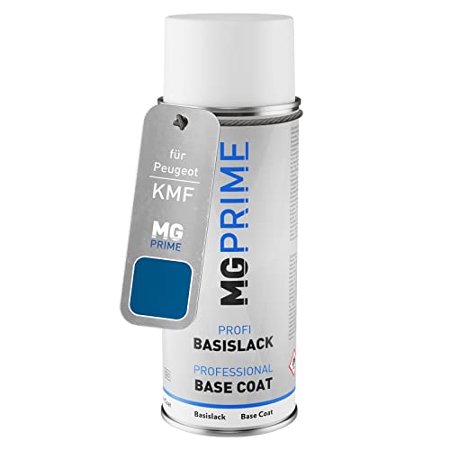 MG PRIME Autolack Spraydose für Peugeot KMF Bleu Recife Nacre Metallic/Poseidon Blau Metallic Basislack Sprühdose 400ml von MG PRIME