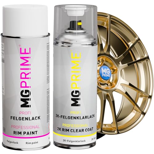 MG PRIME 2K Premium Felgenlack Set in Gold Metallic glänzend Acryllack Felgenklarlack Sprühdose Spraydose Autolack 400ml MG PRIME 2K Premium Felgenlack Set in Gold Metallic glänzend Acryllack Felgenklarlack Sprühdose Spraydose Autolack 400ml von MG PRIME