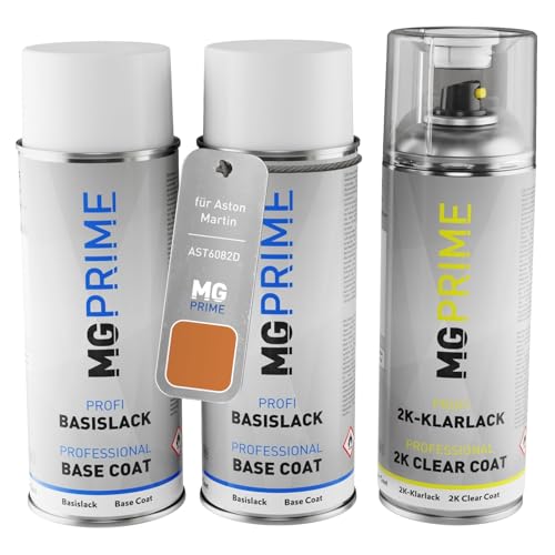 MG PRIME Autolack 2K Spraydosen Set für Aston Martin AST6082D / AM6082 Cosmos Orange Pearl Grundlack Basislack 2 Komponenten Klarlack Sprühdose MG PRIME Autolack 2K Spraydosen Set für Aston Martin AST6082D / AM6082 Cosmos Orange Pearl Grundlack Basislack 2 Komponenten Klarlack Sprühdose von MG PRIME