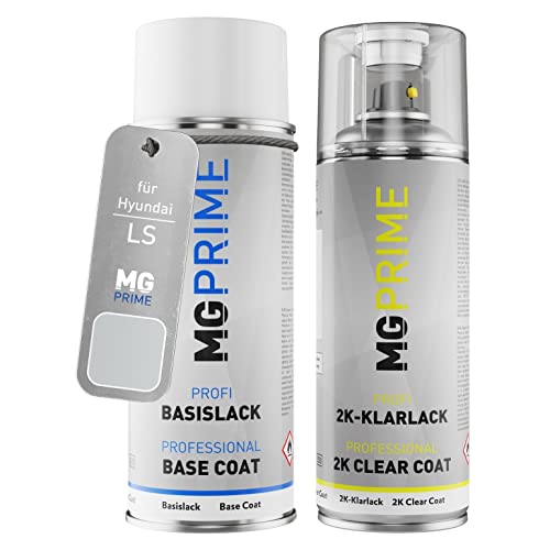 MG PRIME Autolack 2K Spraydosen Set für Hyundai LS Smart Silver Metallic/Pewter Metallic Basislack 2 Komponenten Klarlack Sprühdose MG PRIME Autolack 2K Spraydosen Set für Hyundai LS Smart Silver Metallic/Pewter Metallic Basislack 2 Komponenten Klarlack Sprühdose von MG PRIME