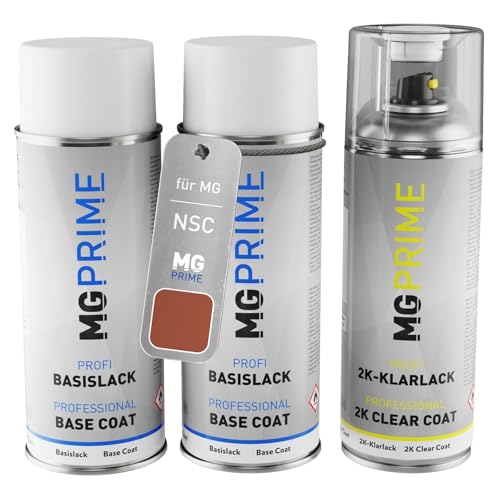 MG PRIME Autolack 2K Spraydosen Set für MG NSC Spiced Orange Metallic Grundlack Basislack 2 Komponenten Klarlack Sprühdose MG PRIME Autolack 2K Spraydosen Set für MG NSC Spiced Orange Metallic Grundlack Basislack 2 Komponenten Klarlack Sprühdose von MG PRIME