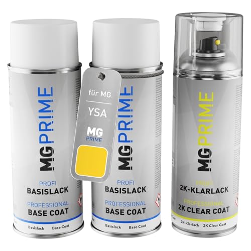 MG PRIME Autolack 2K Spraydosen Set für MG YSA Tudor Yellow Solid/Hello Yellow Grundlack Basislack 2 Komponenten Klarlack Sprühdose MG PRIME Autolack 2K Spraydosen Set für MG YSA Tudor Yellow Solid/Hello Yellow Grundlack Basislack 2 Komponenten Klarlack Sprühdose von MG PRIME