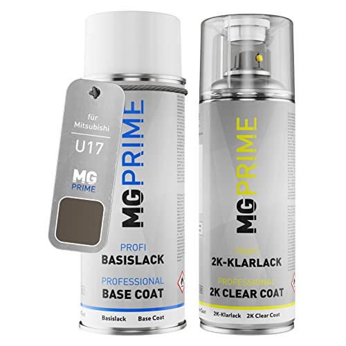 MG PRIME Autolack 2K Spraydosen Set für Mitsubishi U17 Titanium Grey Metallic/Platinumgrau Metallic Basislack 2 Komponenten Klarlack Sprühdose MG PRIME Autolack 2K Spraydosen Set für Mitsubishi U17 Titanium Grey Metallic/Platinumgrau Metallic Basislack 2 Komponenten Klarlack Sprühdose von MG PRIME