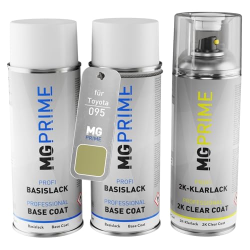 MG PRIME Autolack 2K Spraydosen Set für Toyota 095 Cyber Gold Pearl MC Grundlack Basislack 2 Komponenten Klarlack Sprühdose MG PRIME Autolack 2K Spraydosen Set für Toyota 095 Cyber Gold Pearl MC Grundlack Basislack 2 Komponenten Klarlack Sprühdose von MG PRIME