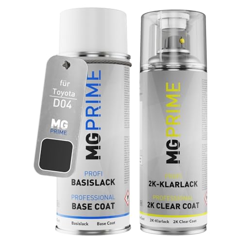 MG PRIME Autolack 2K Spraydosen Set für Toyota D04 Black Metallic/Nocturnal Metallic Basislack 2 Komponenten Klarlack Sprühdose MG PRIME Autolack 2K Spraydosen Set für Toyota D04 Black Metallic/Nocturnal Metallic Basislack 2 Komponenten Klarlack Sprühdose von MG PRIME