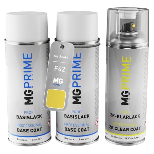 MG PRIME Autolack 2K Spraydosen Set für Zeekr F42 Lumen Yellow Grundlack Basislack 2 Komponenten Klarlack Sprühdose MG PRIME Autolack 2K Spraydosen Set für Zeekr F42 Lumen Yellow Grundlack Basislack 2 Komponenten Klarlack Sprühdose von MG PRIME