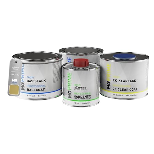 MG PRIME Autolack Dose Set für General Motors WA240L Atomic Grundlack Basislack 2K Klarlack Härter spritzfertig 1,75L von MG PRIME
