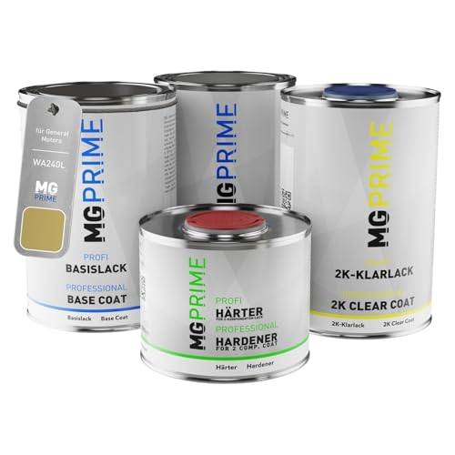 MG PRIME Autolack Dose Set für General Motors WA240L Atomic Grundlack Basislack 2K Klarlack Härter spritzfertig 3,5L von MG PRIME