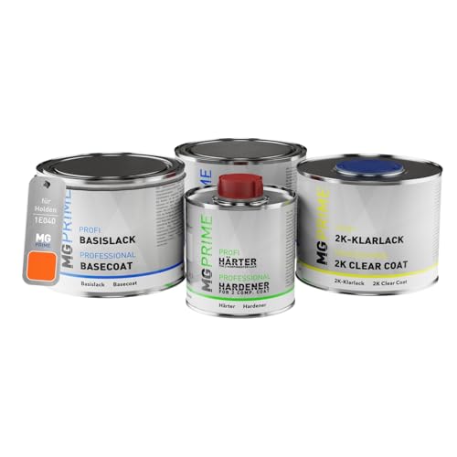 MG PRIME Autolack Dose Set für Holden 1E040 Orange Grundlack Basislack 2K Klarlack Härter spritzfertig 1,75L MG PRIME Autolack Dose Set für Holden 1E040 Orange Grundlack Basislack 2K Klarlack Härter spritzfertig 1,75L von MG PRIME