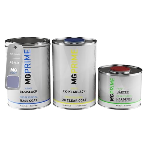 MG PRIME Autolack Dose Set für Honda PB94M Rubidium Purple Metallic Basislack 2K Klarlack Härter spritzfertig 2,5L von MG PRIME