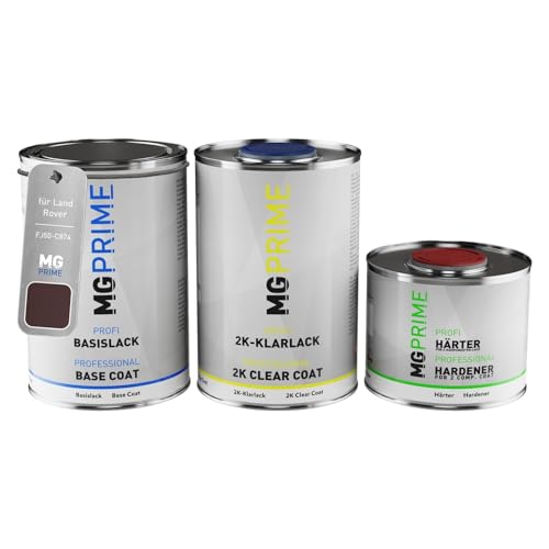 MG PRIME Autolack Dose Set für Land Rover FJ50-C874 Rousillon Pearl Red 874 Basislack 2K Klarlack Härter spritzfertig 2,5L MG PRIME Autolack Dose Set für Land Rover FJ50-C874 Rousillon Pearl Red 874 Basislack 2K Klarlack Härter spritzfertig 2,5L von MG PRIME