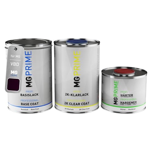 MG PRIME Autolack Dose Set für MG VBD New Wine Red Pearl Basislack 2K Klarlack Härter spritzfertig 2,5L MG PRIME Autolack Dose Set für MG VBD New Wine Red Pearl Basislack 2K Klarlack Härter spritzfertig 2,5L von MG PRIME