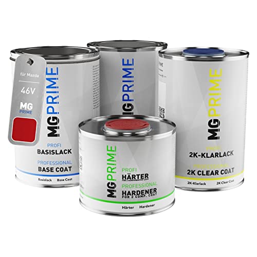 MG PRIME Autolack Dose Set für Mazda 46V Soul Red Crystal Metallic/Magmarot Metallic Grundlack Basislack 2K Klarlack Härter spritzfertig 3,5L MG PRIME Autolack Dose Set für Mazda 46V Soul Red Crystal Metallic/Magmarot Metallic Grundlack Basislack 2K Klarlack Härter spritzfertig 3,5L von MG PRIME