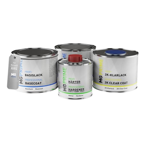 MG PRIME Autolack Dose Set für Renault RRS Bleu Naxos Grundlack Basislack 2K Klarlack Härter spritzfertig 1,75L von MG PRIME