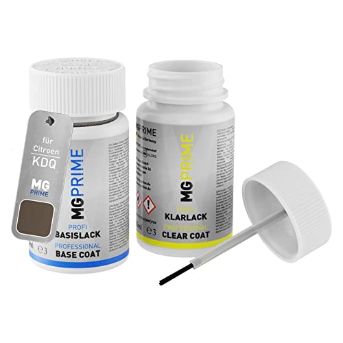 MG PRIME Autolack Lackstift Set für Citroen KDQ Tapenade/Olive Braun Basislack Klarlack je 50ml von MG PRIME