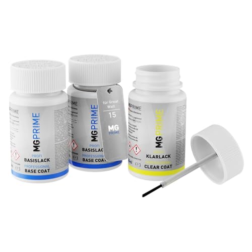 MG PRIME Autolack Lackstift Set für Great Wall 15 Maple Leaf Red Grundlack Basislack Klarlack je 50ml von MG PRIME