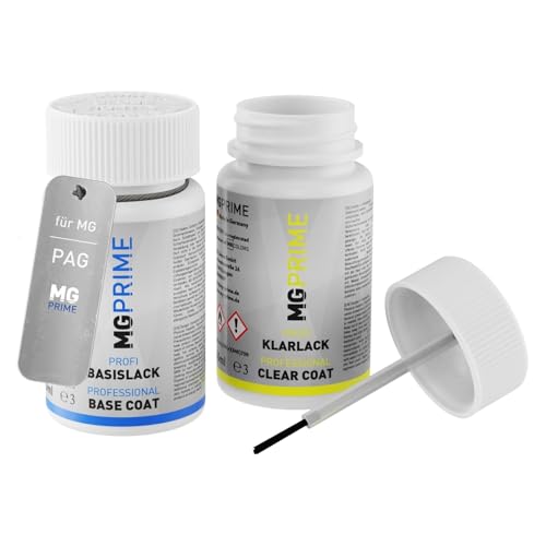 MG PRIME Autolack Lackstift Set für MG PAG Andes Grey/Camden Grey Basislack Klarlack je 50ml von MG PRIME