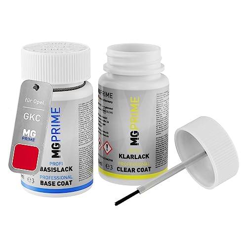 MG PRIME Autolack Lackstift Set für Opel GKC Sanddriftgrau Metallic Basislack Klarlack je 50ml von MG PRIME