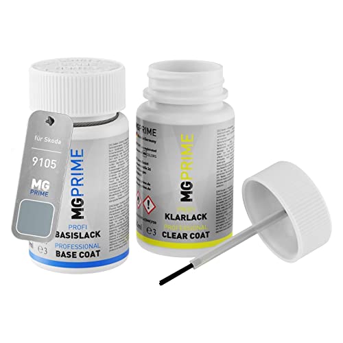 MG PRIME Autolack Lackstift Set für Skoda 9105 Silber Metallic/Saphir Metallic Basislack Klarlack je 50ml MG PRIME Autolack Lackstift Set für Skoda 9105 Silber Metallic/Saphir Metallic Basislack Klarlack je 50ml von MG PRIME