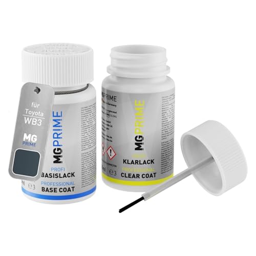 MG PRIME Autolack Lackstift Set für Toyota WB3 Sonic Black Pearl Basislack Klarlack je 50ml von MG PRIME