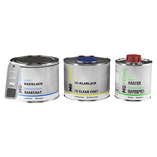 MG PRIME Autolack Set Dose spritzfertig für Audi LX7C / X7C Magnetgrau/Magnet Grey Basislack + 2K Klarlack 1,25L von MG PRIME