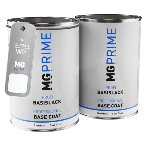 MG PRIME Autolack Set Dose spritzfertig für Citroen WP Blanc Banquise/Polar White Grundlack + Basislack 2,0 Liter 2000ml von MG PRIME