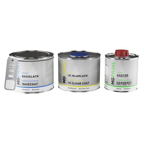 MG PRIME Autolack Set Dose spritzfertig für Dodge 240 Brilliant White/Q Ball White Basislack + 2K Klarlack 1,25L von MG PRIME
