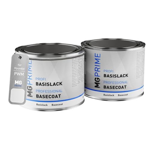 MG PRIME Autolack Set Dose spritzfertig für Hyundai PWM PWM Bai Se Pearl Mat Grundlack + Basislack 1,0 Liter 1000ml von MG PRIME
