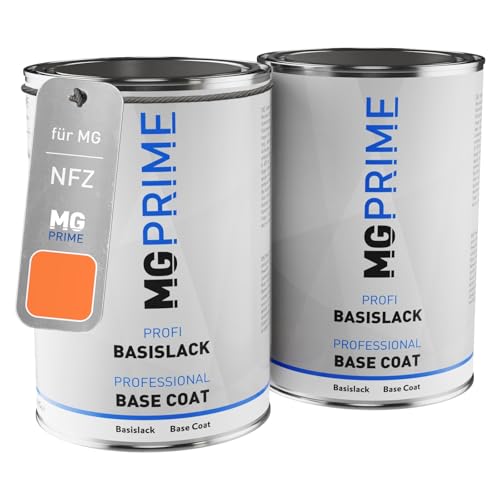 MG PRIME Autolack Set Dose spritzfertig für MG NFZ Qi Pao Cheng Solid/Volcano Orange Grundlack + Basislack 2,0 Liter 2000ml von MG PRIME