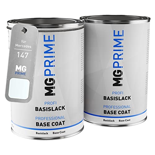 MG PRIME Autolack Set Dose spritzfertig für Mercedes 147/9147 Arktikweiss/Arctic White Grundlack + Basislack 2,0 Liter 2000ml von MG PRIME
