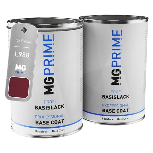MG PRIME Autolack Set Dose spritzfertig für Skoda L988 / 8H Hotchillired Perleffekt Grundlack + Basislack 2,0 Liter 2000ml von MG PRIME