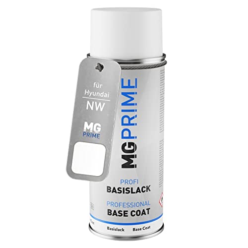 MG PRIME Autolack Spraydose für Hyundai NW Noble White/Nobelweiss Basislack Sprühdose 400ml von MG PRIME