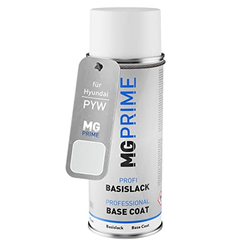 MG PRIME Autolack Spraydose für Hyundai PYW Polar White Uni Basislack Sprühdose 400ml von MG PRIME