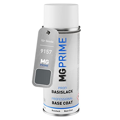 MG PRIME Autolack Spraydose für Skoda 9157 / 2G Platin Grey Metallic Basislack Sprühdose 400ml von MG PRIME