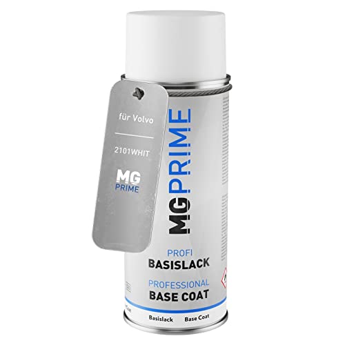 MG PRIME Autolack Spraydose für Volvo 2101WHIT White Alu Metallic Basislack Sprühdose 400ml von MG PRIME