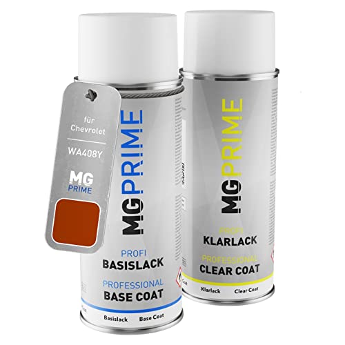 MG PRIME Autolack Sprühdosen Set für Chevrolet WA408Y Orange U Tempted Metallic Basislack Klarlack Spraydose 400ml MG PRIME Autolack Sprühdosen Set für Chevrolet WA408Y Orange U Tempted Metallic Basislack Klarlack Spraydose 400ml von MG PRIME