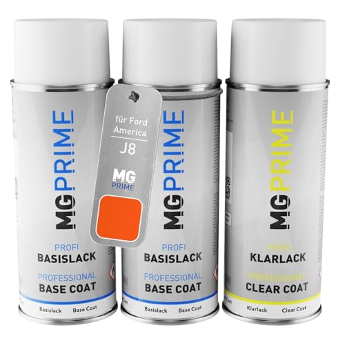 MG PRIME Autolack Sprühdosen Set für Ford America J8 / GSSAWHA Tangier Orange 2 Grundlack Basislack Klarlack Spraydose 400ml MG PRIME Autolack Sprühdosen Set für Ford America J8 / GSSAWHA Tangier Orange 2 Grundlack Basislack Klarlack Spraydose 400ml von MG PRIME