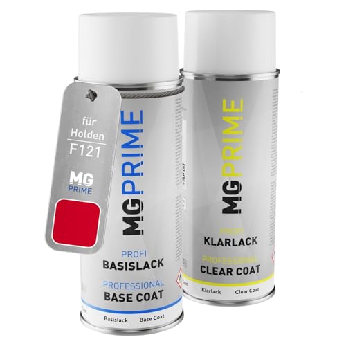 MG PRIME Autolack Sprühdosen Set für Holden F121 Aztec Red Basislack Klarlack Spraydose 400ml von MG PRIME