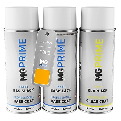 MG PRIME Autolack Sprühdosen Set für MAN 1003 Signalgelb Grundlack Basislack Klarlack Spraydose 400ml MG PRIME Autolack Sprühdosen Set für MAN 1003 Signalgelb Grundlack Basislack Klarlack Spraydose 400ml von MG PRIME