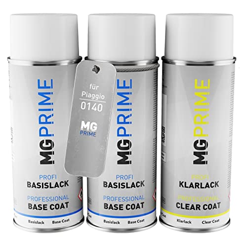 MG PRIME Autolack Sprühdosen Set für Piaggio 0140 Bianco Glam Perl Grundlack Basislack Klarlack Spraydose 400ml MG PRIME Autolack Sprühdosen Set für Piaggio 0140 Bianco Glam Perl Grundlack Basislack Klarlack Spraydose 400ml von MG PRIME
