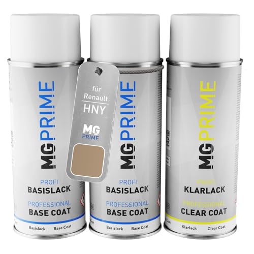 MG PRIME Autolack Sprühdosen Set für Renault HNY Ochre Beige Metallic Grundlack Basislack Klarlack Spraydose 400ml MG PRIME Autolack Sprühdosen Set für Renault HNY Ochre Beige Metallic Grundlack Basislack Klarlack Spraydose 400ml von MG PRIME